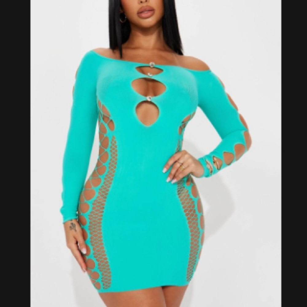 Turquoise Mini Dress